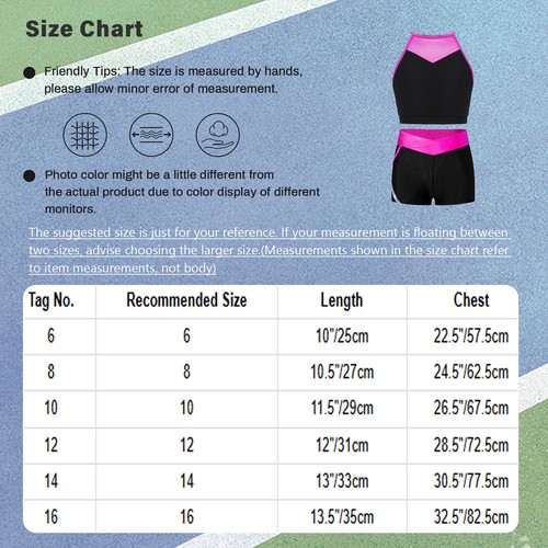 Girls Sports Dance Outfit Crop Top Vest Shorts Set Workout Yoga Running Cycling - Picture 11 of 22
