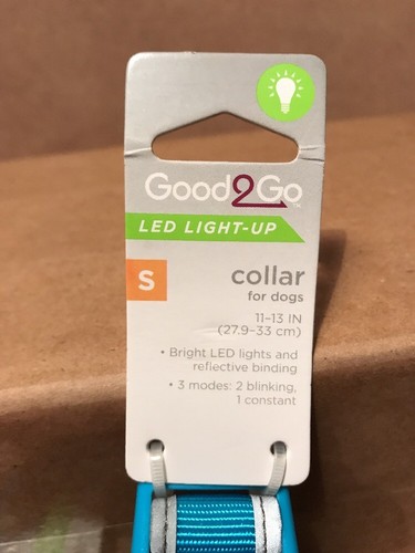 Good2Go LED Light-Up Dog Collar Turquoise Small 11-13 IN Modes 3 New B1 - Picture 10 of 10