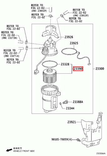 Genuine Hilux GUN126 GUN125 GUN123 1GD 2.8 Diesel 2GD 2.4 Diesel Fuel Filter - Picture 6 of 12