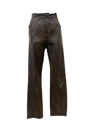 Vtg Vintage 1980s 80s YSL Yves Saint Laurent Chocolate Leather 
