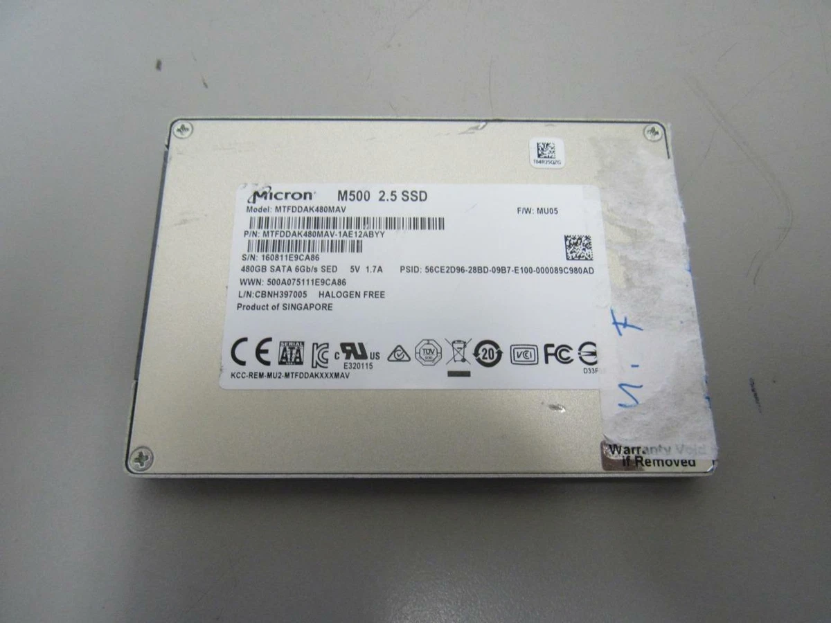 Micron M500 MTFDDAK480MAV 1AE12ABYY 480GB 6Gb s SATA 2.5