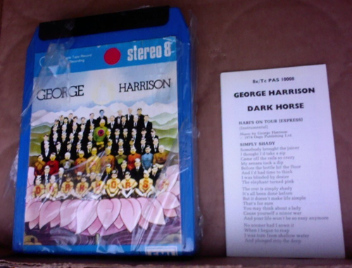 EX RARE SEALED 8 track tape George Harrison DARK HORSE w LYRICS The Beatles - Picture 3 of 11