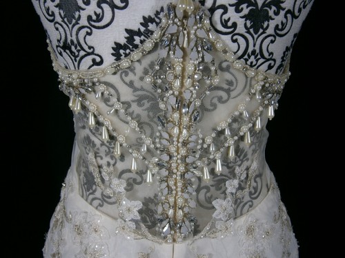 Marchesa Notte Meadow Wedding Dress 6-10 Ivory Embroidery Bling Stunning $3,295 - Picture 18 of 24
