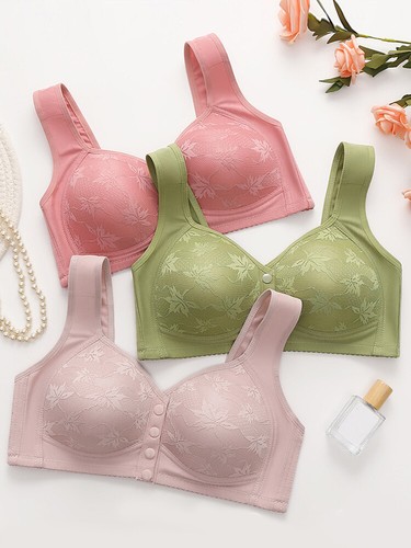 Mittelalter & ältere Damen BH nahtlos vorne offen Knopf Oversize dünner BH - Bild 17 von 28