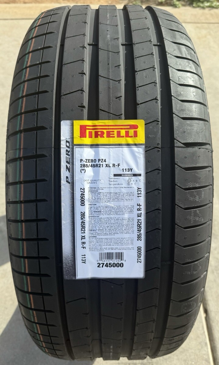 Set of FOUR BRAND NEW 285/45R21 Pirelli P Zero PZ4 Run Flat RFT