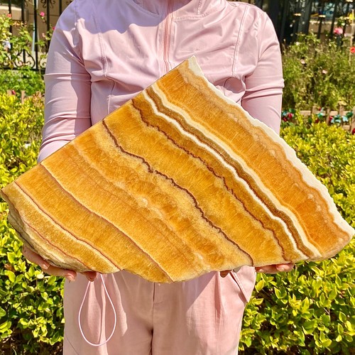 6.9LB Natural yellow calcite slices - unique pattern collection level - Foto 9 di 13