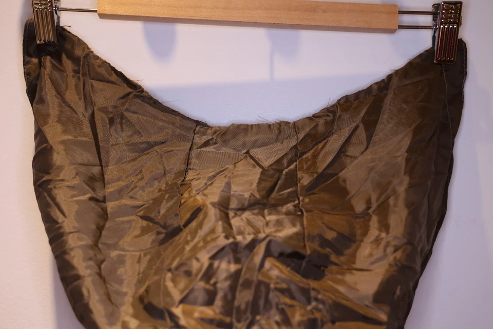 Kapuze zum Annähen dünner Stoff braun khaki einfarbig *** Stoffrest - Bild 3 von 4