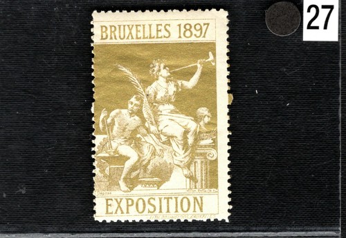 SELLO/ETIQUETA DE EXPOSICIÓN BRUSELAS Bélgica 1897 *ORO* Metálico Como Nuevo MM B2BLANCO27 - Imagen 2 de 6
