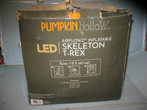 Pumpkin Hollow LED Airflowz Inflatable 12 ft Skeleton T-Rex - Picture 3 of 4