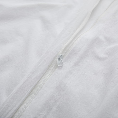 100% Washed Cotton Duvet Cover Queen Size, White Linen like Breathable Natural B - Picture 5 of 12