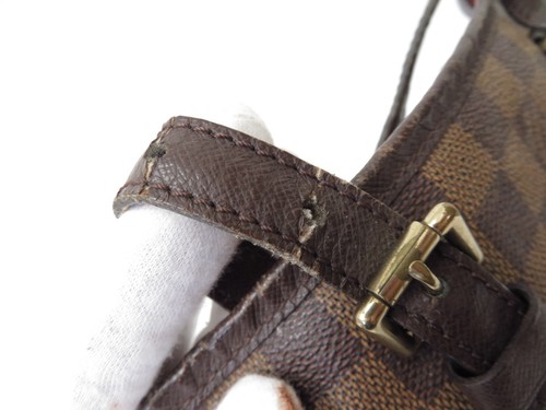 Authentic Louis Vuitton Damier Ebene Marais Bucket PM Shoulder Bag #42626 - Picture 12 of 23