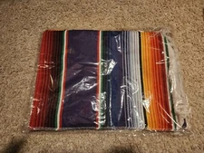 Striped Multicolor Table Runner, Woven and Unused, still in packaging