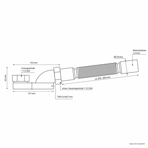 Ablauf mit Siphon - Zubehör Badewanne - Geruchsverschluss - Bild 2 von 2