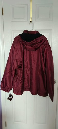 Totes Jacket Fleece Lined Pockets Water Resistant Wind Breaker Red 2XL - Picture 2 of 3