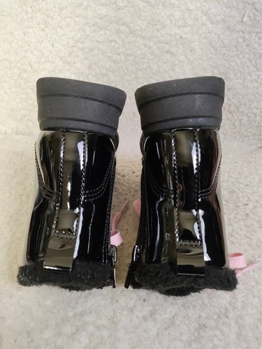 Oshkosh Bgosh Baby Girls Boots 6M Black Patent Leather Lace Zip Up Ankle Shoes - Picture 13 of 17