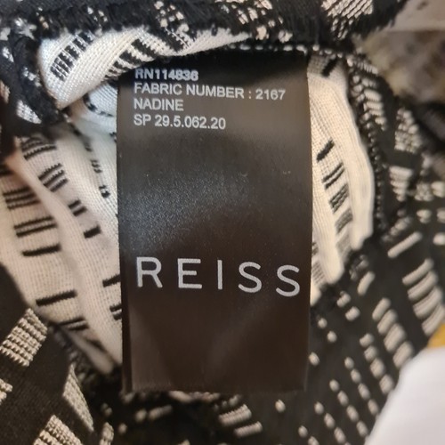 Reiss Nadine Kleid schwarz weiß gestreift Canvas ärmellos Größe 6 - Bild 4 von 5