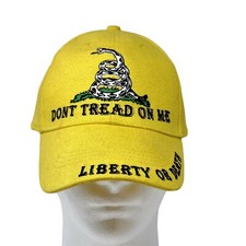 Liberty or Death Don't Tread on Me Ready To Strike Yellow Ball Hat Cap