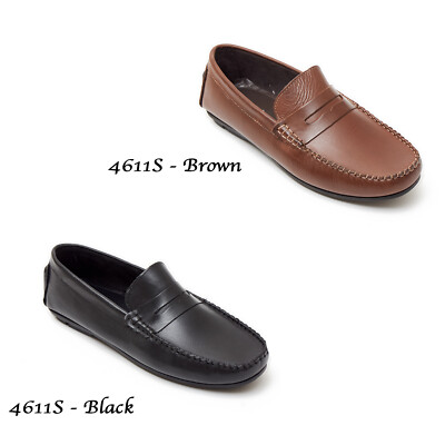 Mens Casual Leather Loafers Smart Slip On Comfort Driving Boat Shoes Moccasin