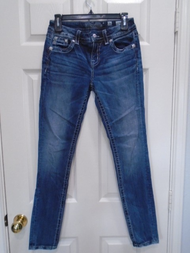MISS ME Damen Denim Bling Strass Stretch Mid Rise EASY SKINNY Jeans 26 - Bild 3 von 9