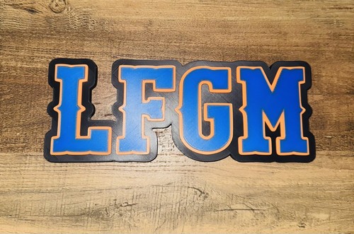 Let’s F Go Mets 3D Logo Sign Display Shelf Art Wall New York Soto Black LFGM - Picture 2 of 3