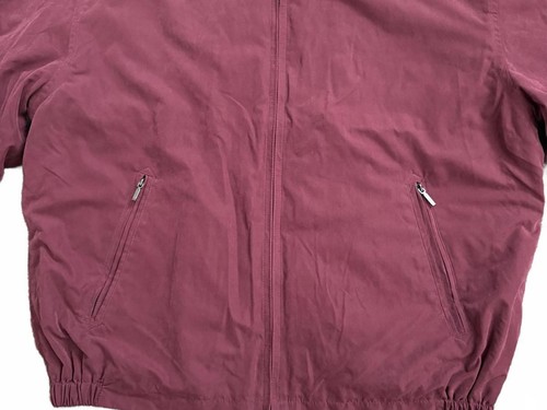 London Fog Men's Jacket Coat Large Maroon Red Zipper Pockets Collar Outerwear - Picture 5 of 8
