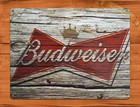 TIN SIGN "Budweiser Wood" Beer Bar Bud Garage Wall King Of Beers Diner Pub Bar B