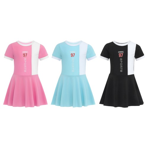 Girls Skirt Sun Protection Dress A-line Swimsuit Sport Costume Pool Athletic - Picture 3 of 28