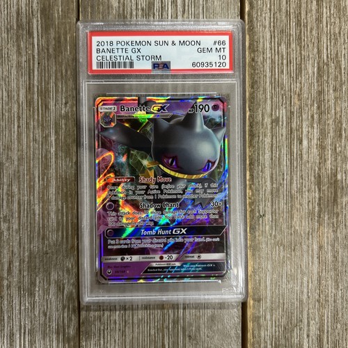 Graded PSA 10 2018 Pokemon Sun & Moon Banette GX Celestial Storm #66