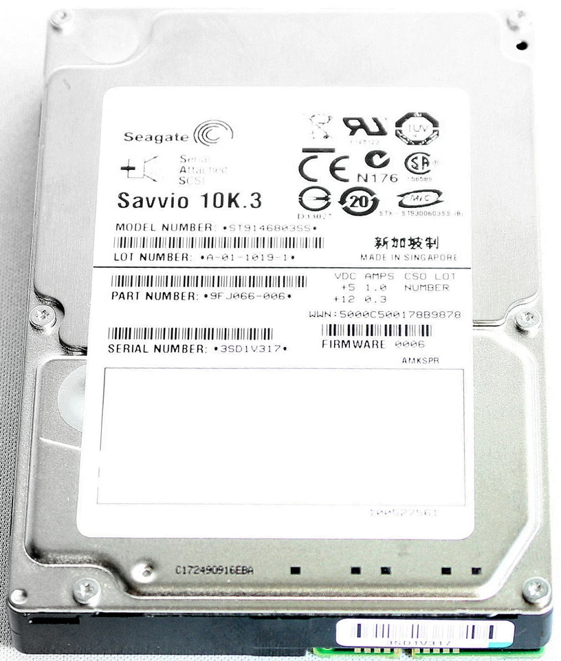 Seagate Savvio 10K.3 SAS Hot Swap Festplatte 2.5"SFF ST9146803SS
