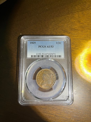 ⭐️⭐️1829 Classic Head Half Cent US Coin PCGS AU50⭐️⭐️
