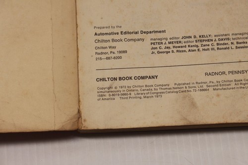 CHILTONS DATSUN REPAIR SERVICE MANUAL 1961-1972 NISSAN PATROL 2000 1600 240 Z - Picture 5 of 14