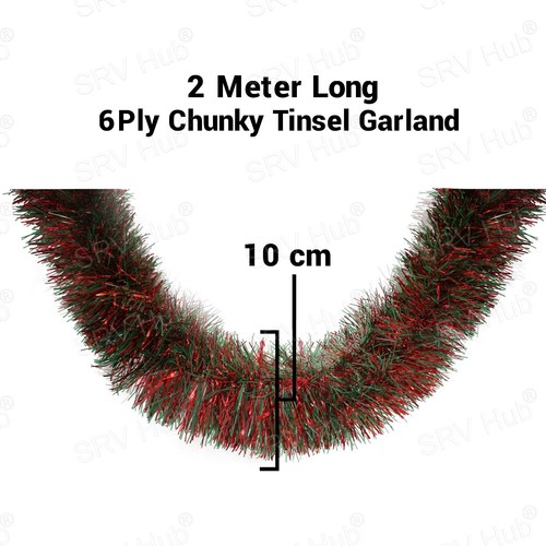 Christmas Tree Decorations, 2M Chunky Tinsel Garlands, Xmas Home Party Favours - Picture 28 of 211