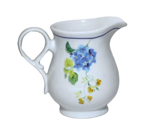 Brocca per Creme Blu Floreale Ceramica Porcellana Maylasia - Foto 2 di 7
