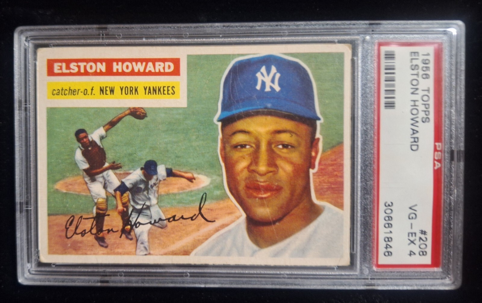 ⚾️1956 Topps #208 ELSTON HOWARD PSA 4 VG-EX New York Yankees Catcher/OF/Coach⚾️