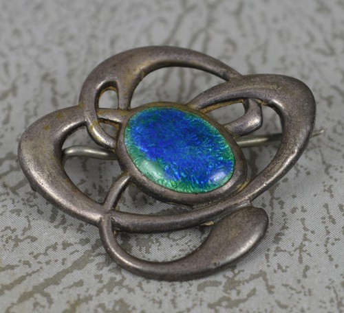Impresionante broche Art Nouveau eduardiano de plata esterlina y esmalte - Imagen 6 de 7