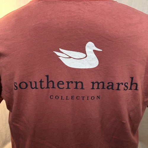 Southern Marsh Orange T-Shirt Mens Medium Duck Graphic Logo Short Sleeve - Picture 6 of 9