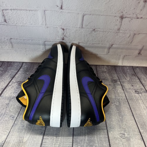 Nike Air Jordan 1 Low GS Lakers Negro Púrpura Zapatos 553560-075 Juventud Talla 6.5 NUEVOS - Imagen 6 de 12