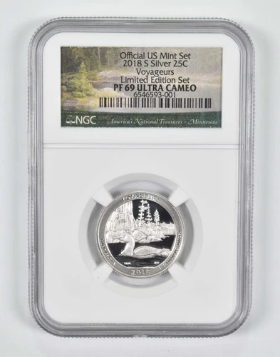 2018-S PF69 Silver Quarter Voyageurs NGC Special Limited Edition Set