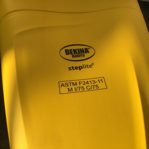 Unworn Bekina Steplite P2400 Boots Yellow Polyurethane Steel Toe Men's 11 - Picture 6 of 11
