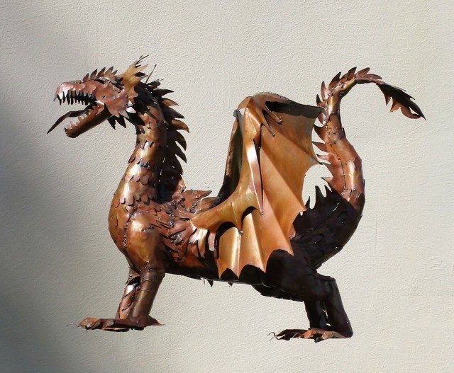Dragon Garden Sculpture Roststahl L 80 CM Handgefertigt Dragon Garden Sculpture Roststahl L 80 CM Handgefertigt