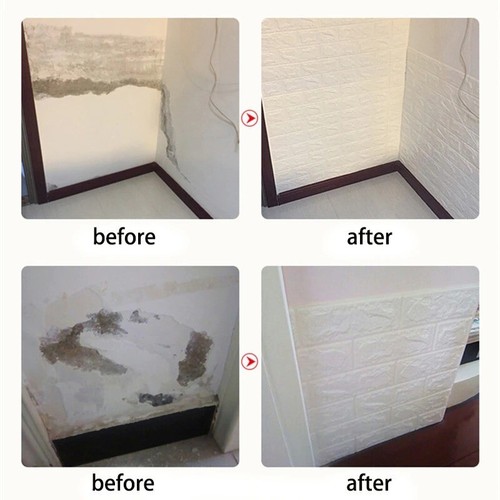 Brick Wall Sticker Self-Adhesive Wallpaper 3D Tile Foam Panel Waterproof Sticker - Bild 5 von 18