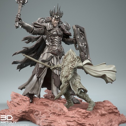 Dark Lord vs Elf King Diorama(100mm)/Dungeons and Dragons/RPG/3DartGuy - Bild 2 von 3