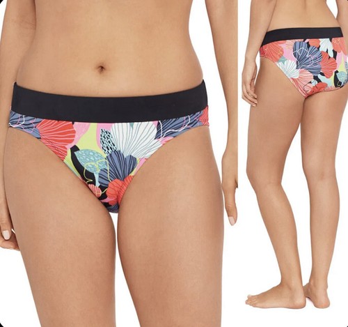 Avia Women's Coral Reef Midrise Bottom w/ Colorblock Waistband Swimsuit Bottom - Bild 1 von 4