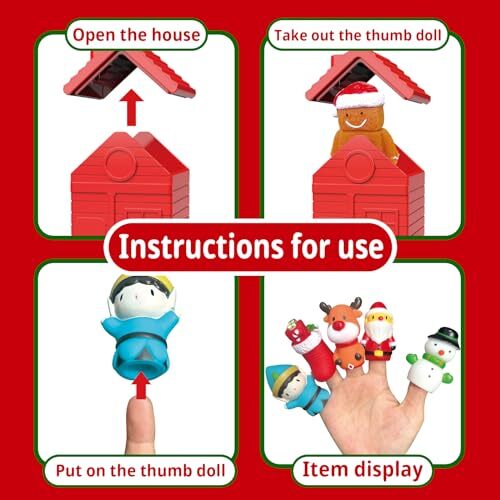 Finger Puppets for Kids, Christmas Toys for Toddlers, Puppets for Boys Girls, - Photo 2/7