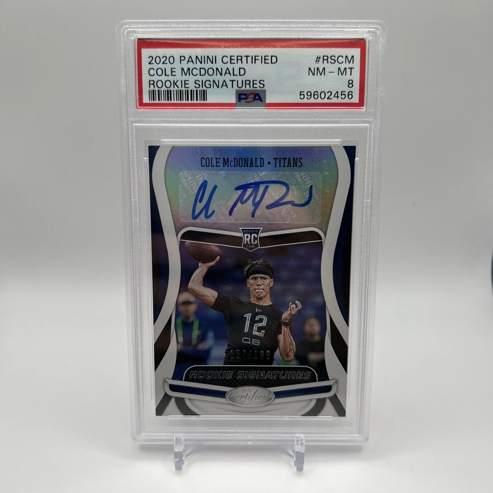 Cole McDonald Panini Certified Rookie Signatures #RSCM Base