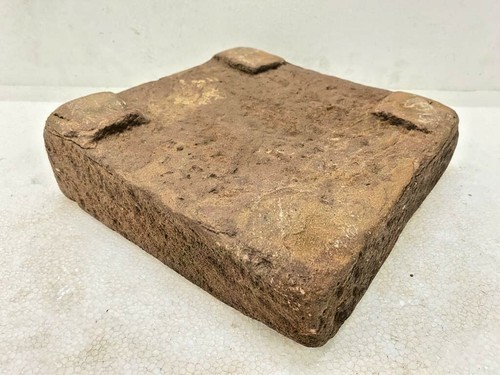 OLD VINTAGE HAND CARVED INDIAN TRIBAL  RED STONE SPICE TRAY / PLATE 9 COMPARTMEN - Picture 10 of 12