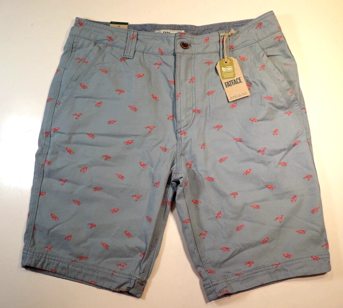 FAT FACE COVE LOBSTER PRINT COTTON 10.5" FLAT FRONT SHORTS BLUE 0002237 MEN W36
Opens in a new windo
