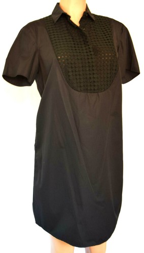 AKRIS PUNTO Black Embroidered Short Sleeves Pointy Collar Pencil Dress Size US 8 - Picture 4 of 9