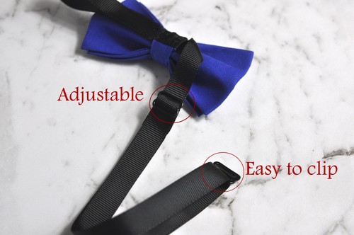Father Son 100% Cotton Handmade Matte Royal Blue Indigo Bow Tie Bowtie Wedding - Picture 12 of 24
