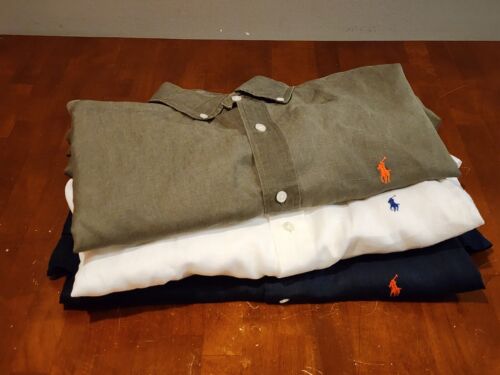 3 Ralph Lauren Hemd Classic Fit Blau & Weiß Button Down Größe XL